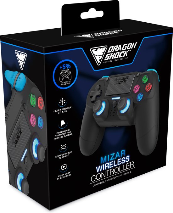 Dragonwar Dragon Shock Mizar Wireless Controller Compatible With PS4/PC/Mobile