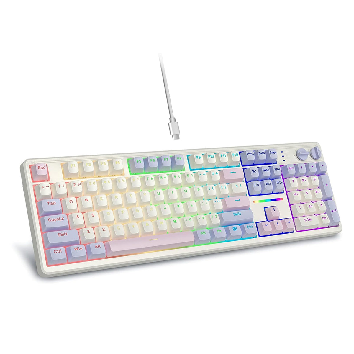 E-Yooso Z-104 RGB Wired Mechanical Keyboard White-Pink-Purple