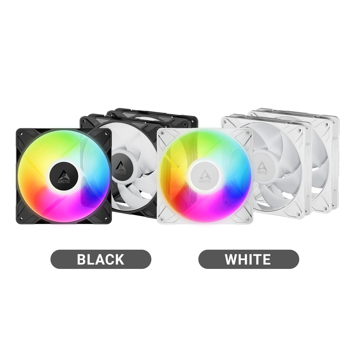 Arctic P14 Pro A-RGB 140 mm PWM 3-Pack Fan with Cable Splitter (Black, White)