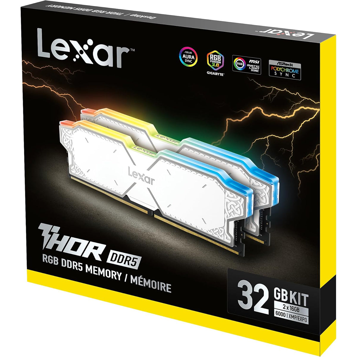 Lexar Thor 32GB Kit (16GBx2) DDR5 6000MHz Intel XMP & EXPO AMD Gaming