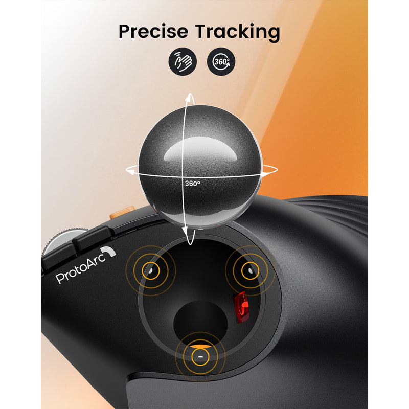 ProtoArc EM05 NL Ergonomic Vertical Wireless Trackball Mouse