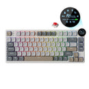 Royal Kludge RK N80 Tri-Mode RGB 80 Keys Hot Swappable Mechanical Keyboard Pearly Dawn (Red Switch, Brown Switch)