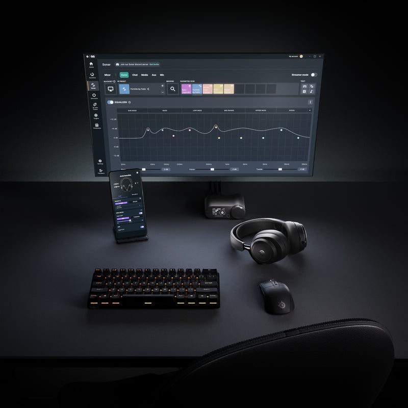 SteelSeries Arctis Nova Elite Hi-Res Wireless Gaming Headset for PC / Playstation / Nintendo Switch / Mobile / Xbox (Obsidian, Sage & Gold)