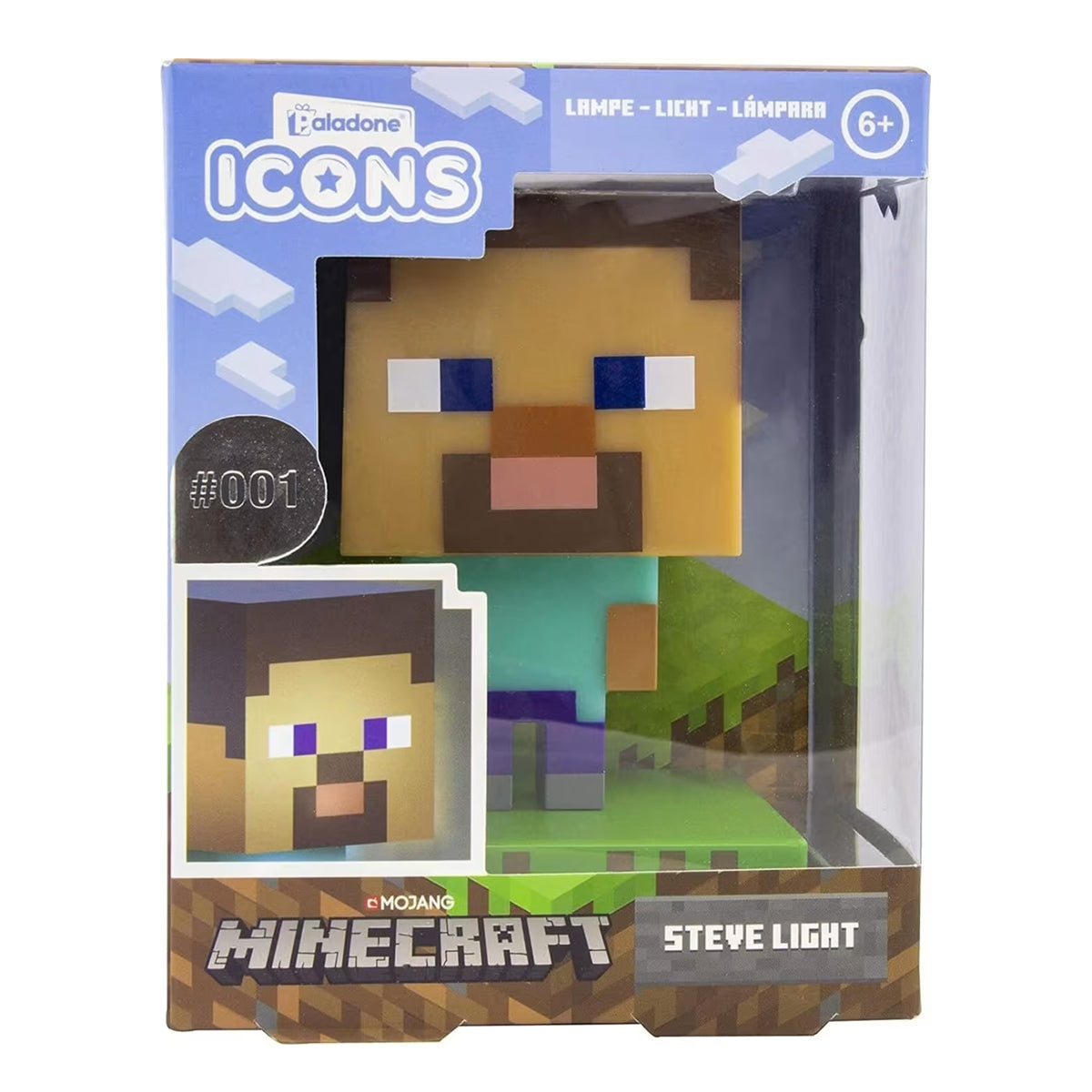 Paladone Minecraft Steve Light Icon Lights (#001) (PP6594MCFV4)