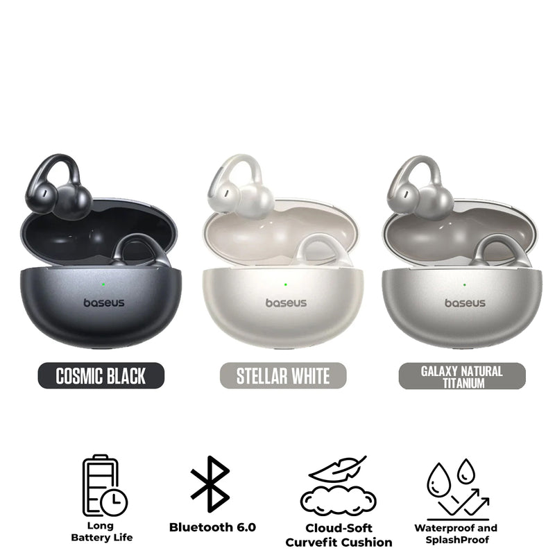 Baseus Bowie MC1 Pro Open-Ear True Wireless Earbuds (Cosmic Black, Ste