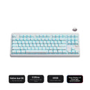 MCHOSE G87 V2 RGB Tri-Mode Hot-Swappable Mechanical Keyboard (White Equal Height Solid Line) (Quick Gold Switch V3)