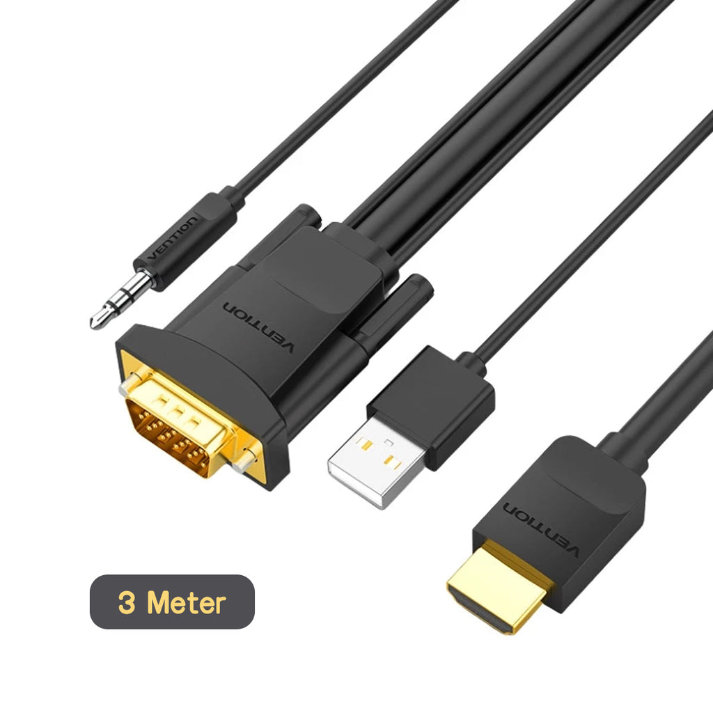 Vention HDMI A Male/VGA Male/USB-A Male Cable 3M (ABIBI)