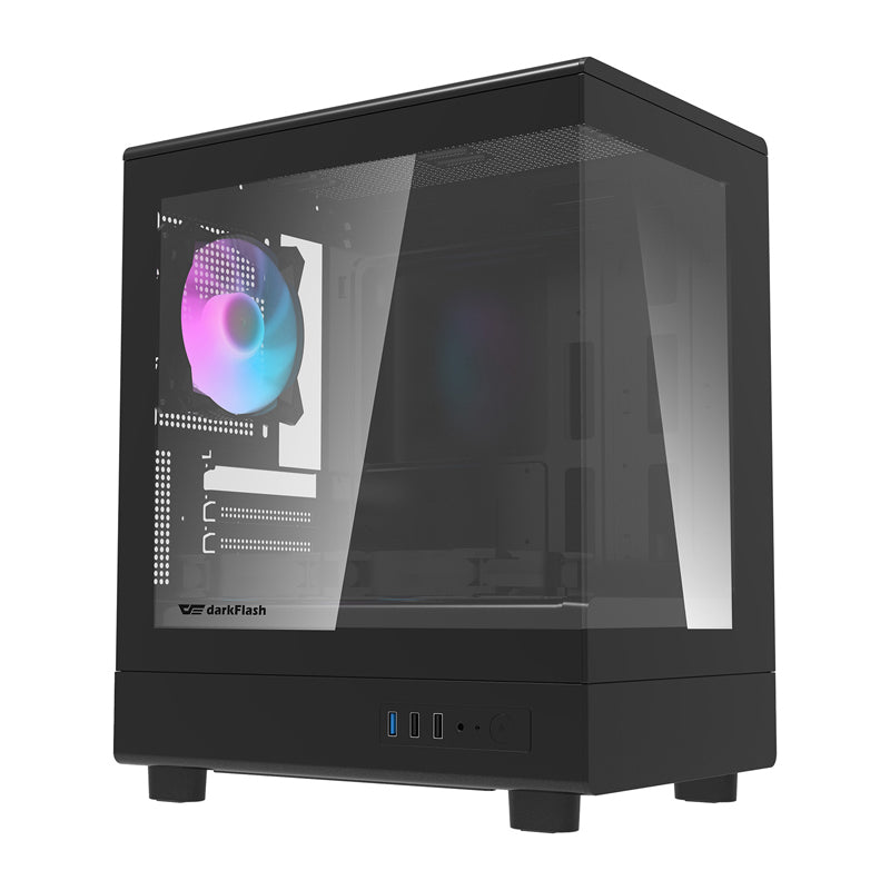 DarkFlash DB330M (Reset) Luxury M-ATX TG Panel PC Case (Black)