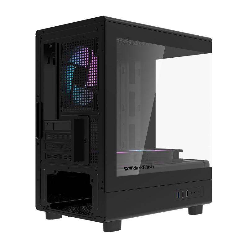 DarkFlash DB330M (Reset) Luxury M-ATX TG Panel PC Case (Black)