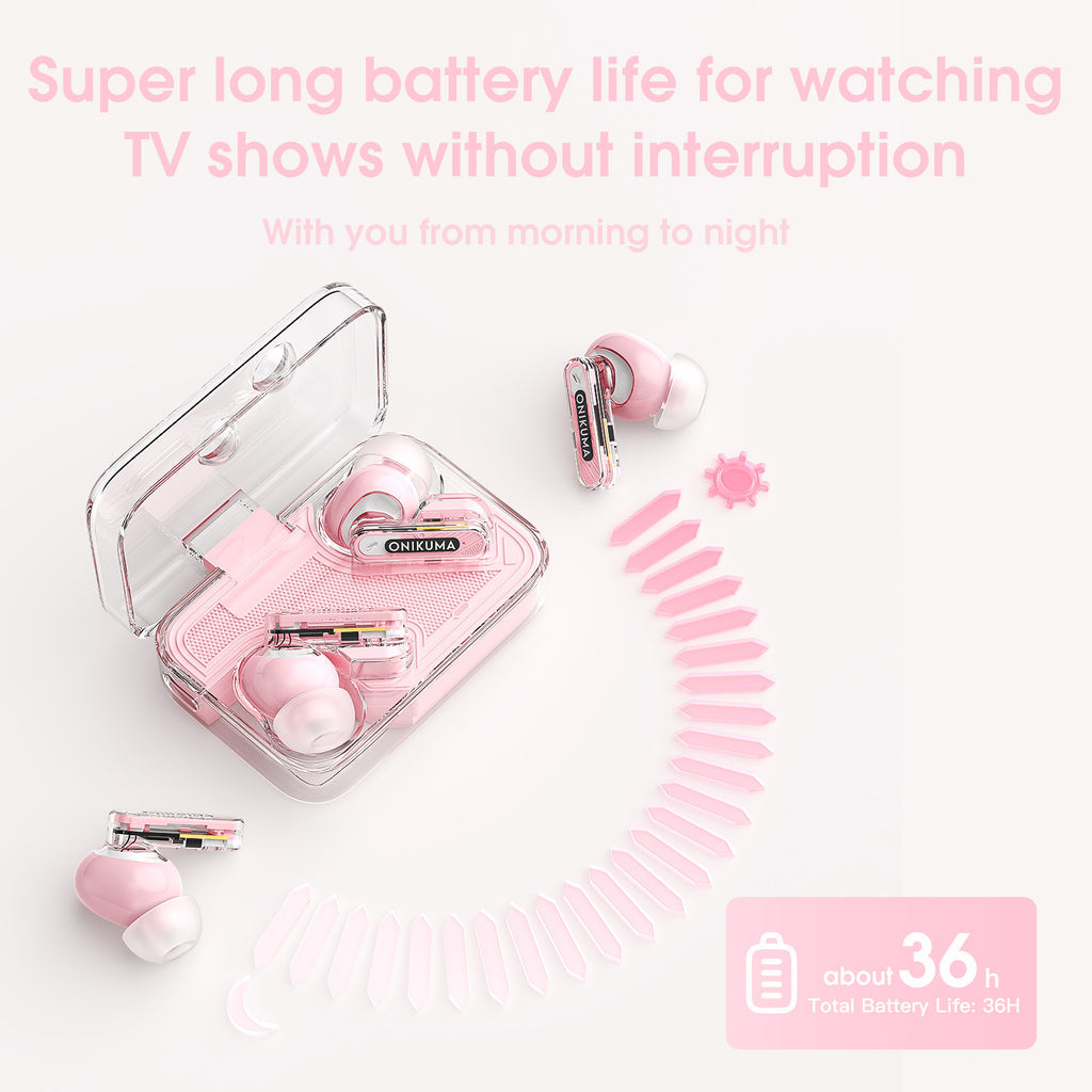 Onikuma T5 Trend Wireless Earphones With Hi-Fi Sound Quality & Noise Reduction