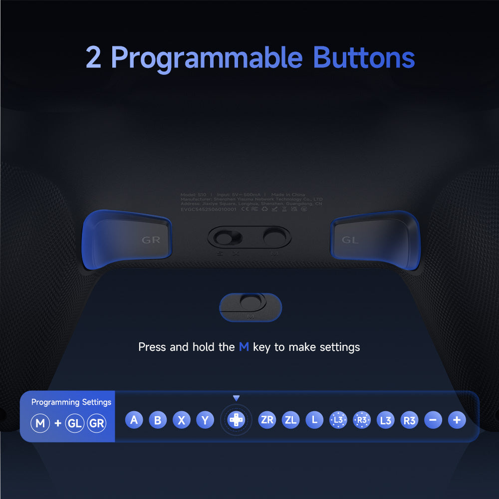EasySMX S10 Gaming Controller with TMR Sticks, HD Rumble, Swappable D-pad