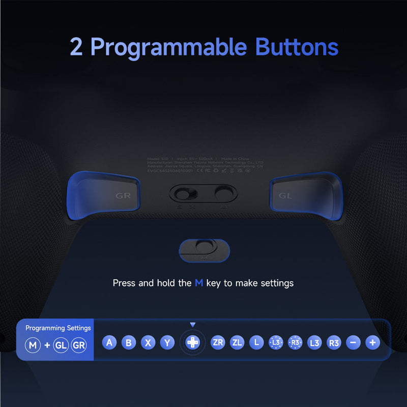 EasySMX S10 Gaming Controller with TMR Sticks, HD Rumble, Swappable D-pad