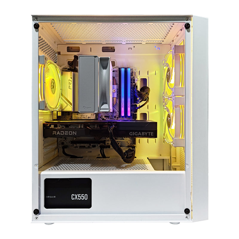 Alpha Gamma C50 White Gaming PC | AMD Ryzen 5 5600 | 16GB RAM | 500GB SSD | RX 6600 | Windows 11 Pro