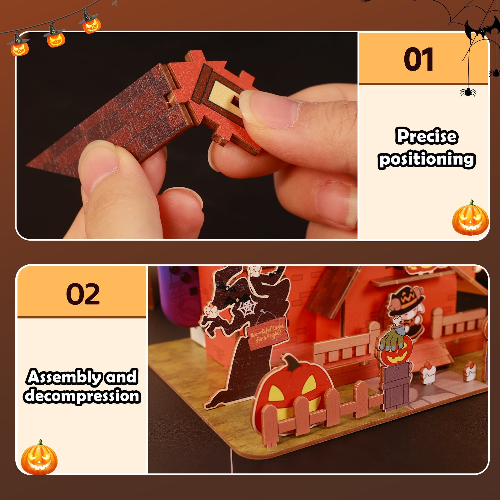 IINE Pumpkin Ghost House Faceplate Cover for Nintendo Switch