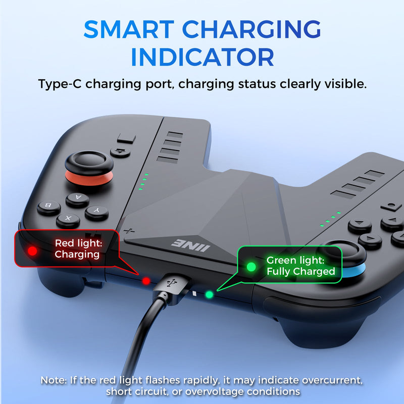 INE Charging Grip with Battery for Nintendo Switch 2 (Black) (L1099)