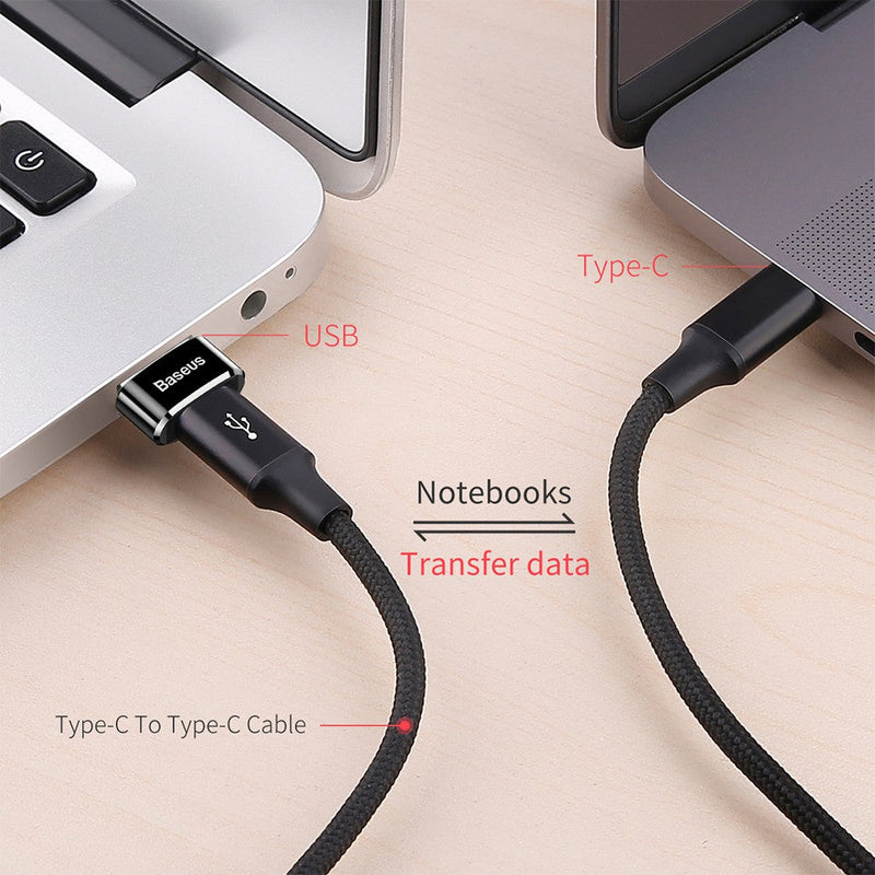 Baseus Mini Type-C Female to USB Male Adapter Converter (Black) (CAAOTG-01)