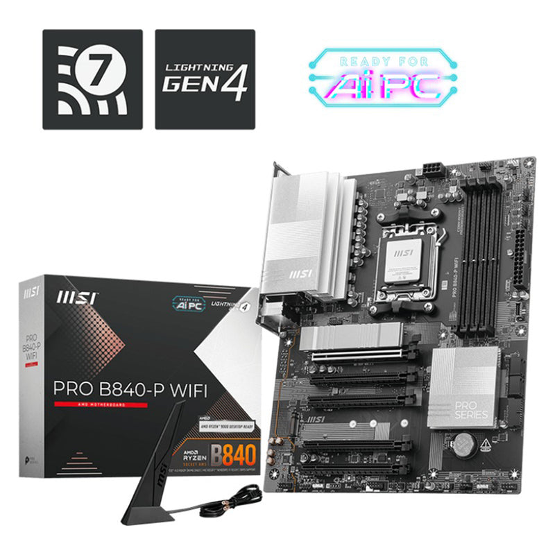 MSI Pro B840-P WiFi DDR5 AM5 Motherboard
