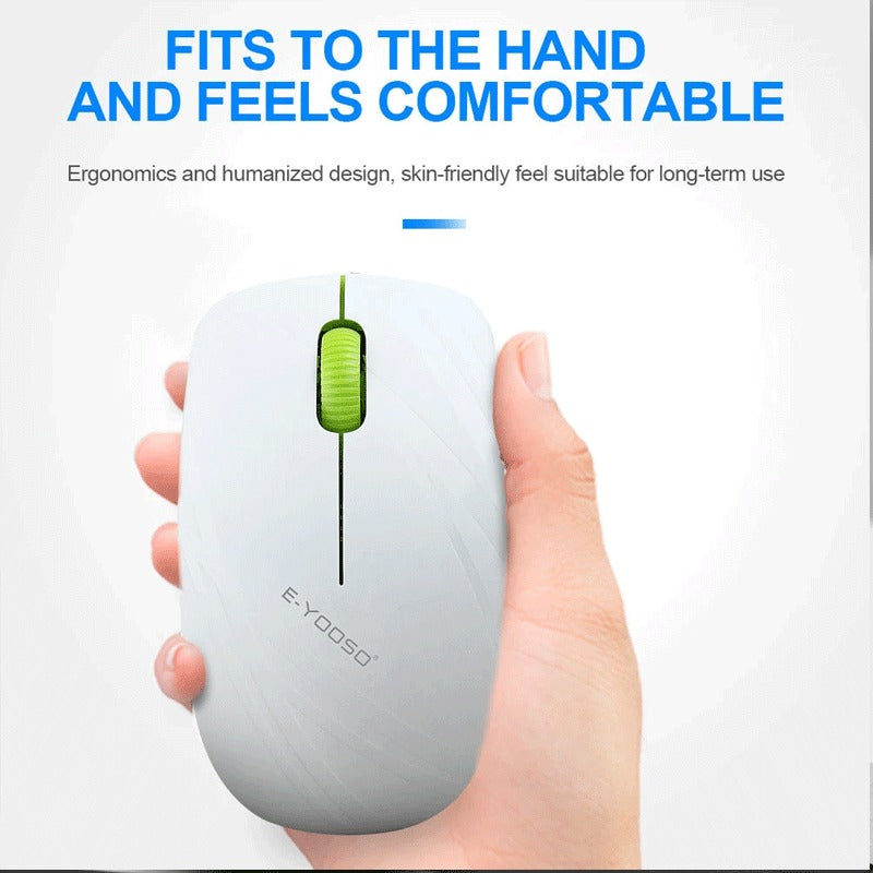 E-Yooso E-1070 Wireless Optical Mouse (White/Blue)