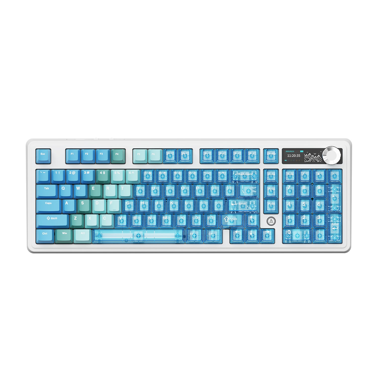 Ajazz AK980 V2 Pro RGB Tri-Mode Mechanical Keyboard (Gradient Blue Transparent) (Lichee Switch)