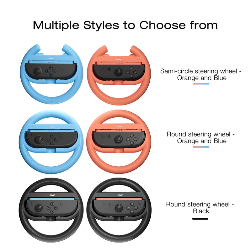 IINE Steering Wheel 2-Piece Set for Nintendo Switch 2