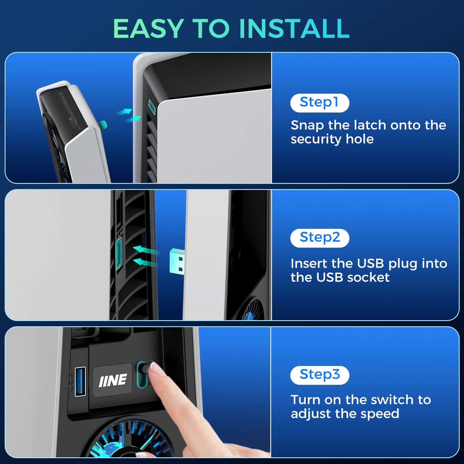 IINE Cooling Fan for PS5 Pro (L1108)