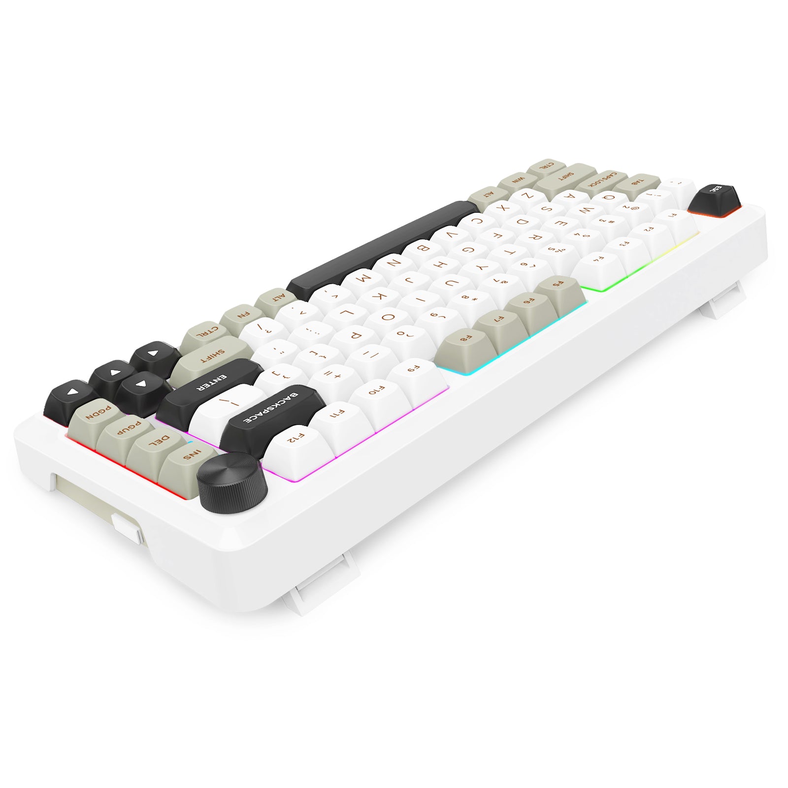 E-Yooso Z-82 RGB 81-Keys Tri-Mode Mechanical Keyboard White/Grey/Black (Silverwood Switch)