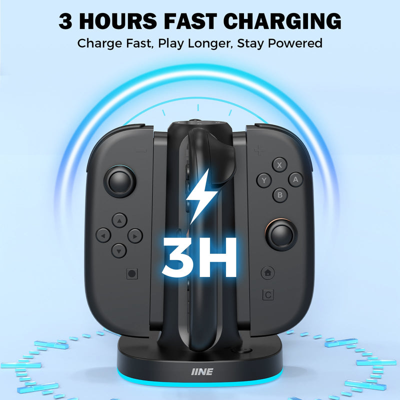 IINE Charging Dock with 4 Slots for Nintendo Switch 2 Controller