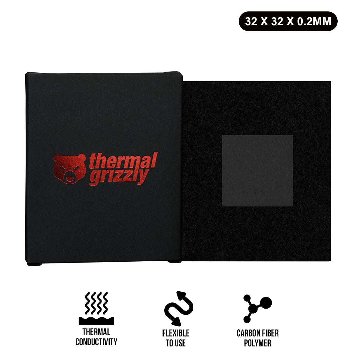Thermal Grizzly Carbonaut Ultra High Performance Carbon Thermal Pad 32x32x0.2mm (TG-CA-32-32-02-R)