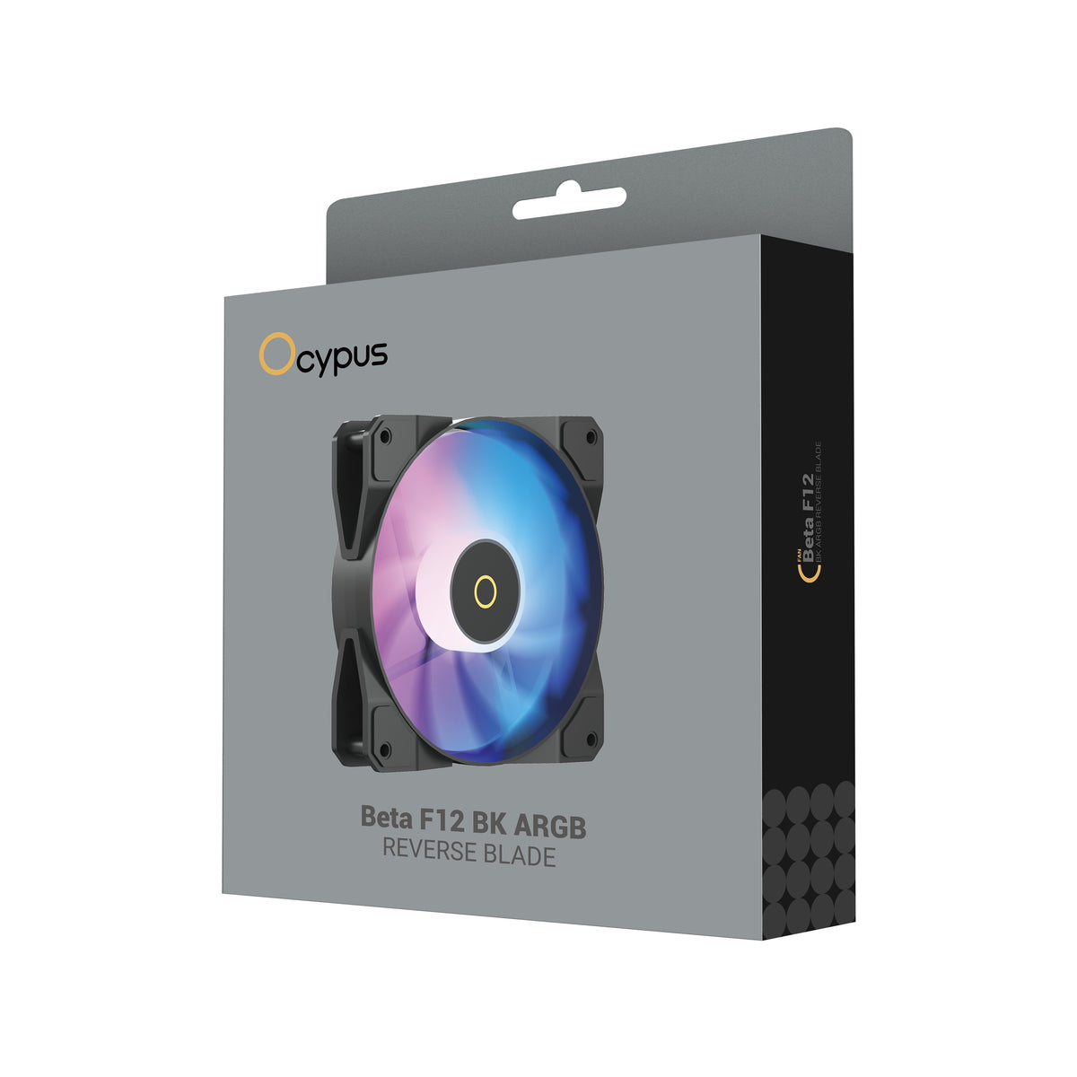 Ocypus Beta F12 ARGB Reverse Blade Cooling Fan (Black, White)
