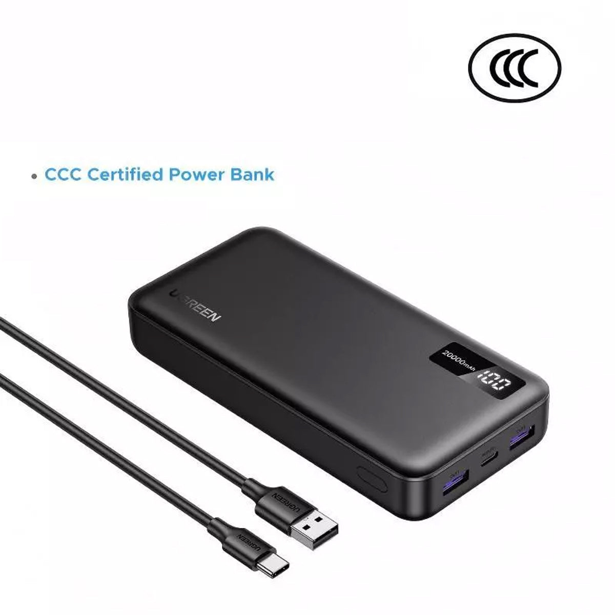 Ugreen 20000mAh PD 20W Two-Way Fast Charging Power Bank (3C Version) (PB312/95424B)