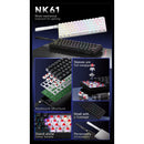 Nacodex x Ajazz NK61 Mixed Light 61 Keys Wired Hot-Swappable Mechanical Keyboard (Pearly White) (Red Switch)