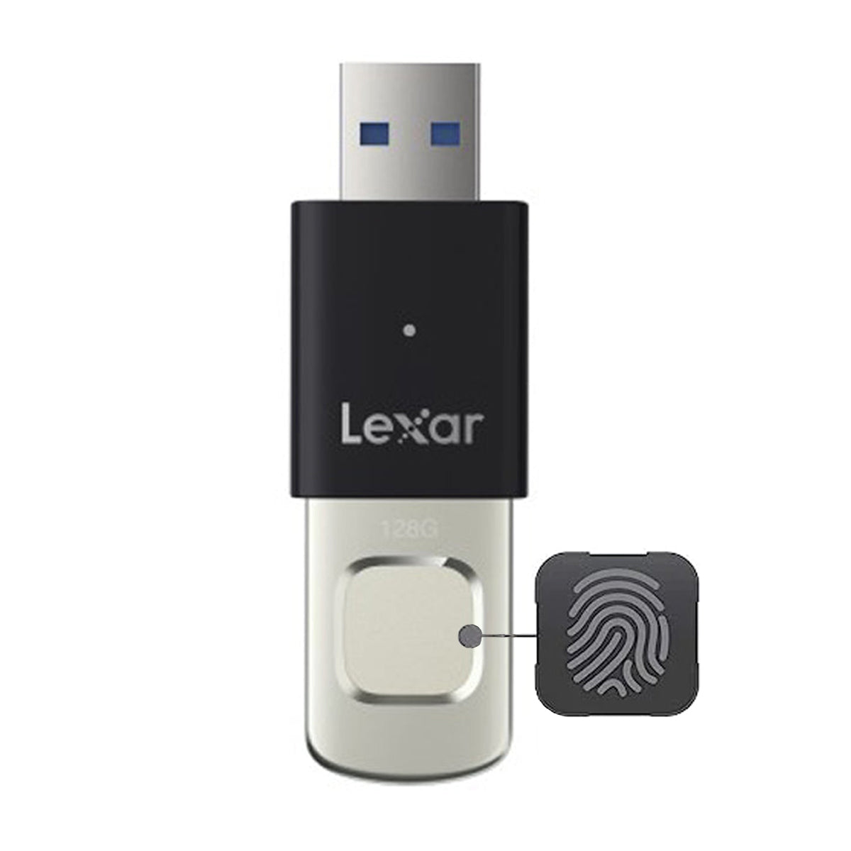 Lexar JumpDrive Fingerprint F35 PRO 128GB USB 3.2 Gen 1 Type-A 400MB/s Read Flash Drive (LJDF35P128G-RNBNG)