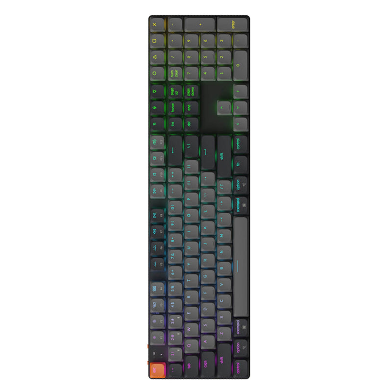 Keychron K5 Full Size Hot-Swappable RGB Backlight Wireless Mechanical Keyboard Version 2 Black/Grey (Low Profile Mechanical Red Switch) (K5X-H1)