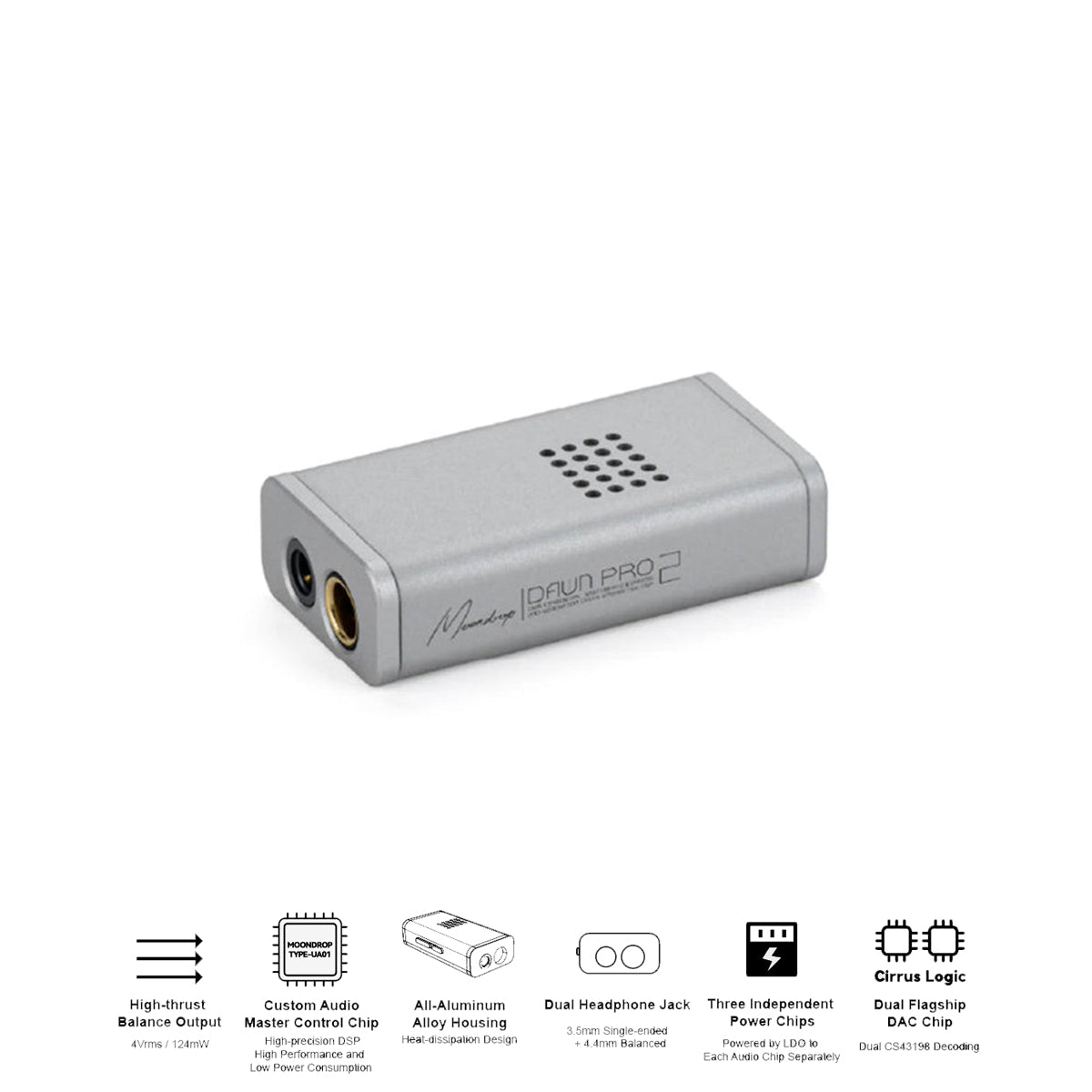 Moondrop Dawn PRO 2 Decoder Headphone Amplifier 3.5/4.4 Phone Out Dual