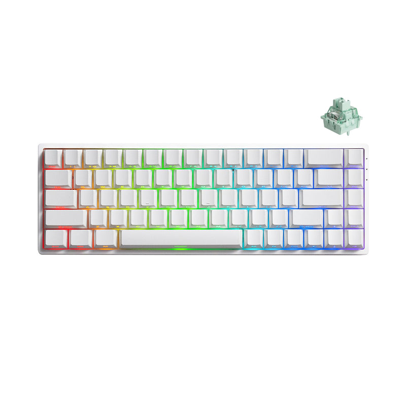 MonsGeek FUN68 HE White Tri-Mode RGB Mechanical Keyboard