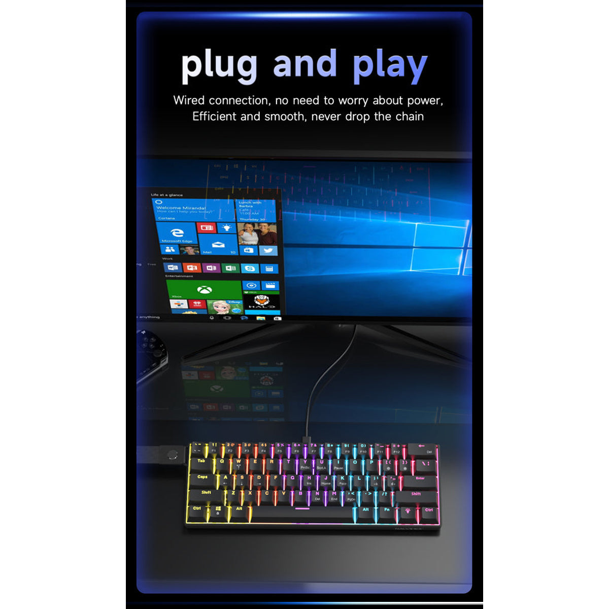 Nacodex x Ajazz NK61 Mixed Light 61 Keys Wired Hot-Swappable Mechanical Keyboard (Pearly White) (Red Switch)