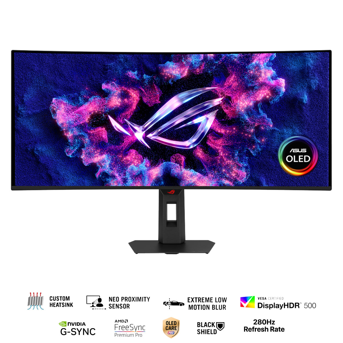 ASUS ROG Strix OLED XG34WCDMS 34" WQHD (3440x1440) 280Hz 0.03ms GTG QD-OLED Gaming Monitor with Tilt/ Height & Swivel Adjustment