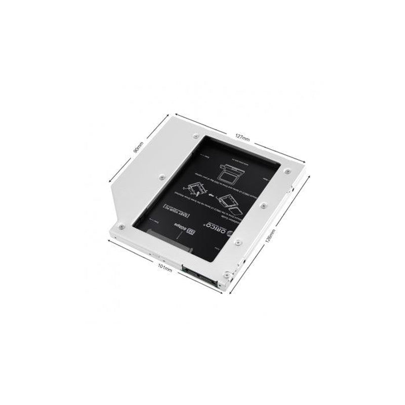 ORICO 2ND 2.5”  SATA HDD/SSD Caddy Tray Adapter For Laptop CD/DVD-ROM Drive Slot (Silver) (L95SS)