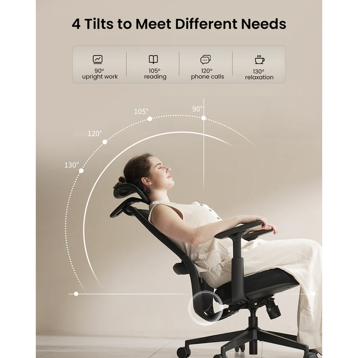 ProtoArc EC200 Ergonomic Mesh Office Chair (Black, Grey) (CP016352, CP016353)