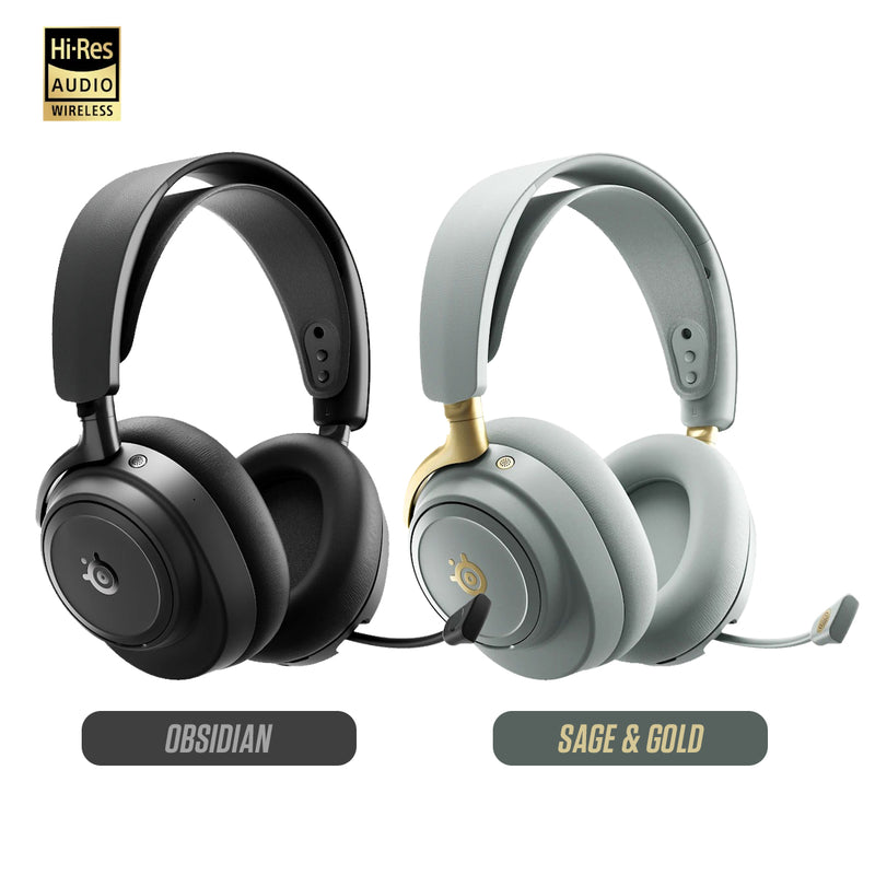 SteelSeries Arctis Nova Elite Hi-Res Wireless Gaming Headset for PC / Playstation / Nintendo Switch / Mobile / Xbox (Obsidian, Sage & Gold)