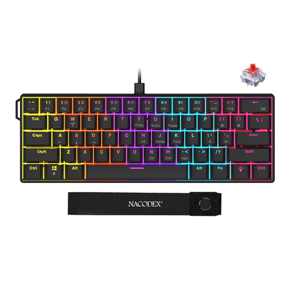 Ajazz NK61 Mixed Light 61 Keys Wired Hot-Swappable Mechanical Keyboard