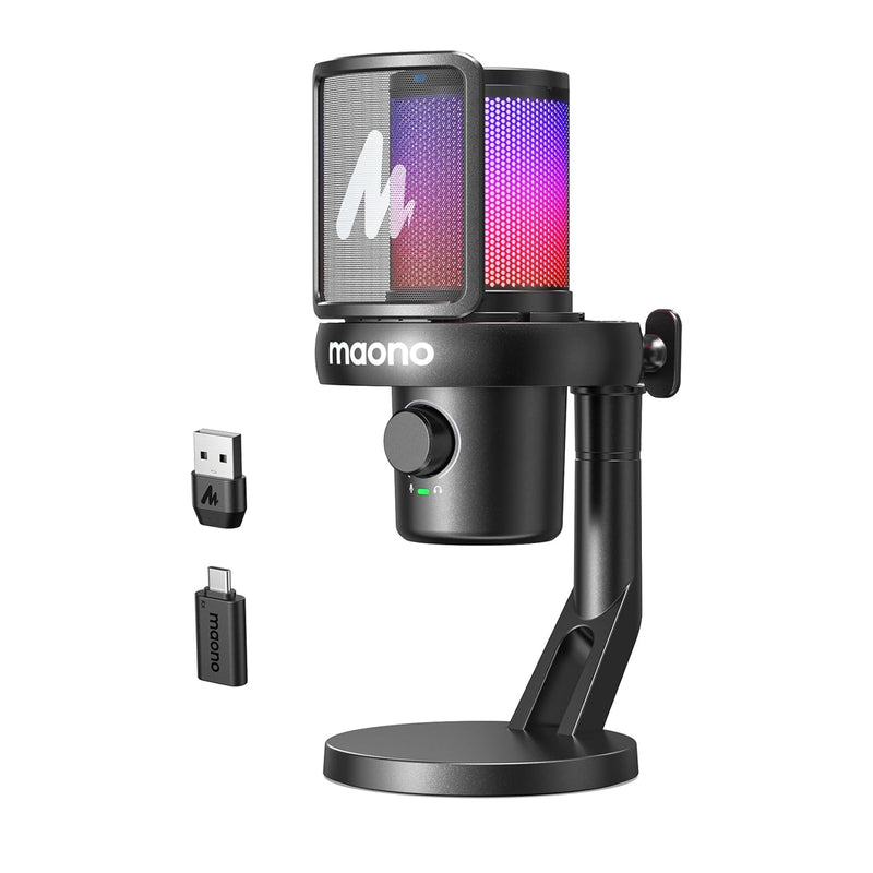 Maono DM40 Pro Wireless RGB Condenser Gaming Desktop Microphone