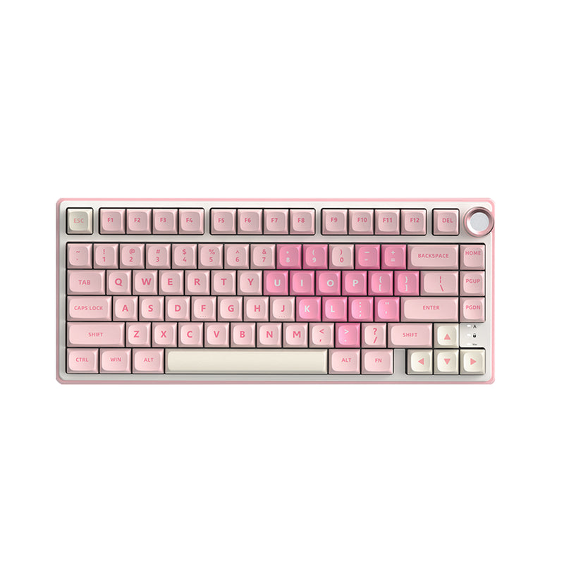 Royal Kludge R75 QMK Single-Mode RGB 81 Keys Hot-Swappable Mechanical Keyboard Pink Melody 
