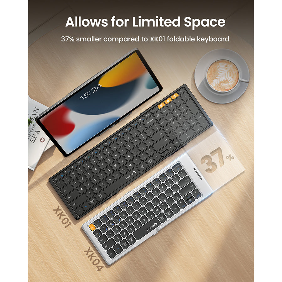 ProtoArc XK04 Foldable Compact Bluetooth Keyboard (Silver) (CP016827)