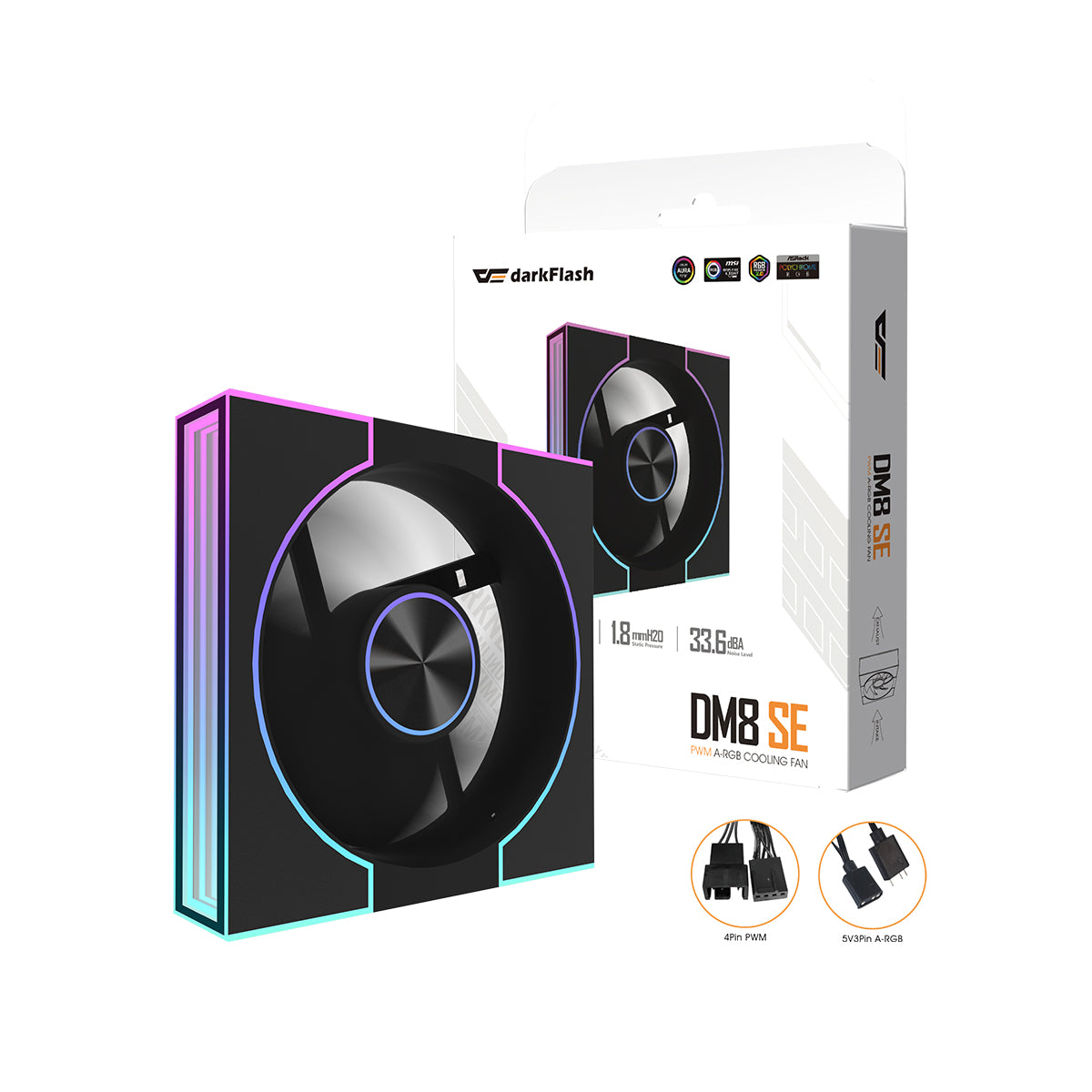 DarkFlash DM8 1-Pack SE PWM A-RGB Cooling Fan