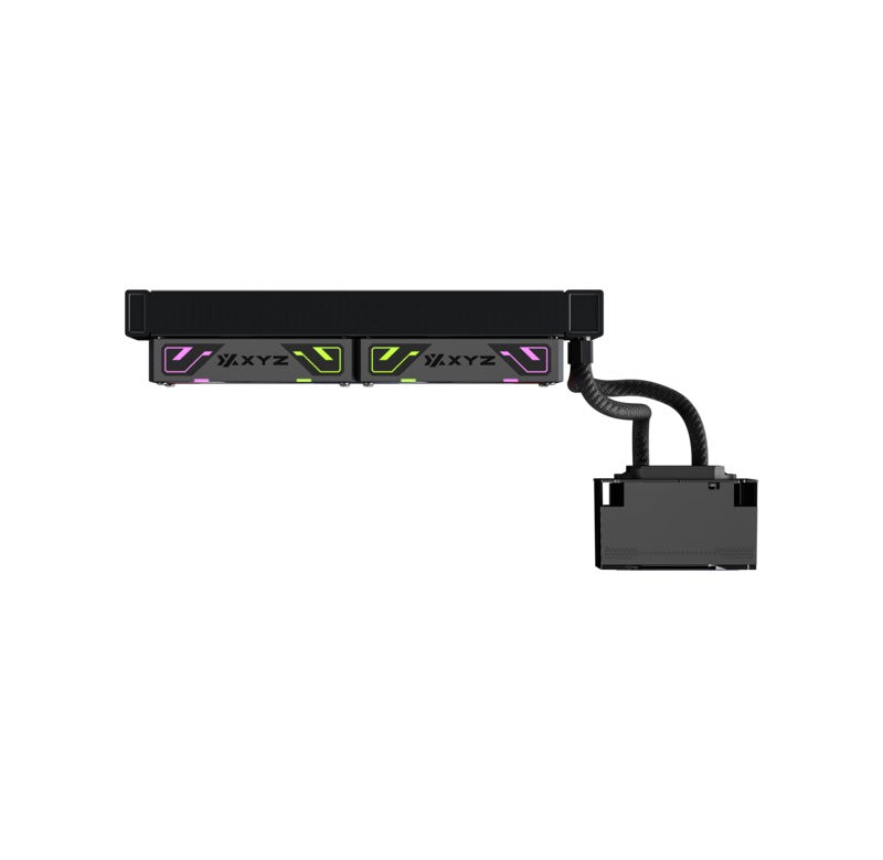 XYZ HydroView AIO 240 ARGB Liquid Cooler with Temperature Display (Black, White)