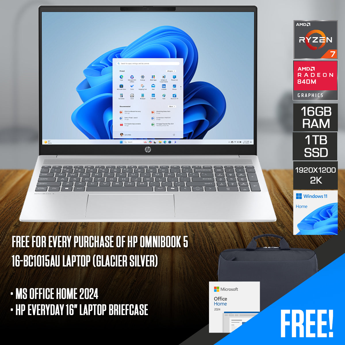 HP OmniBook 5 16-bc1015AU Laptop (Glacier Silver) | DataBlitz