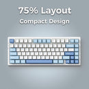 Mchose G75 Pro RGB Tri-Mode Hot-Swappable Mechanical Keyboard (Blue) (Cabbage Tofu Switch)
