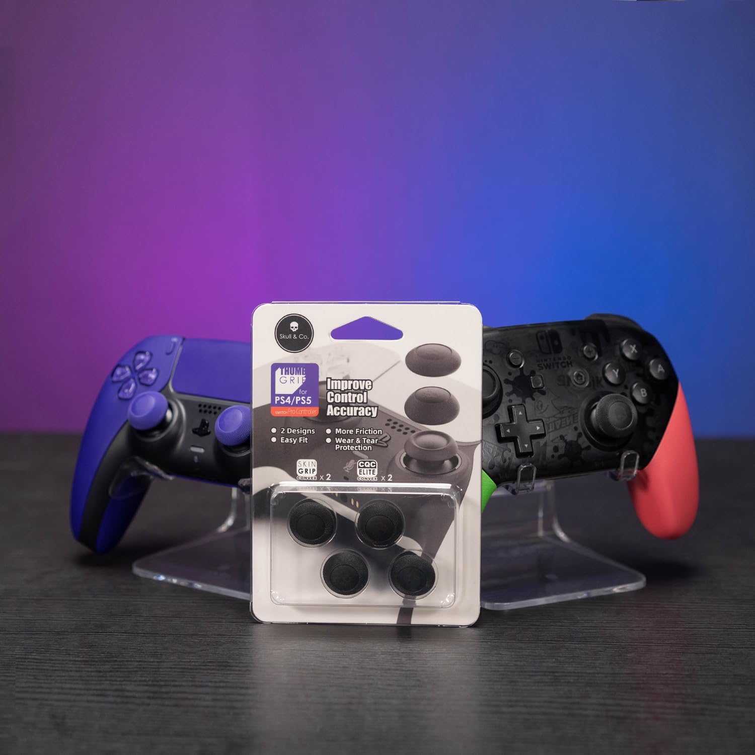 Skull & Co. Convex Thumb Grip For Switch Pro / PS4 / PS5 Controller (2 Pairs) (TG005-CV)
