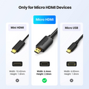 UGreen Micro HDMI Male To HDMI Male Cable - 1m (Black) (HD127/30148)